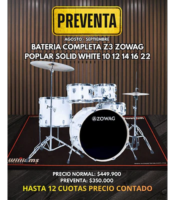 PREVENTA BATERIA Z3 ZOWAG POPLAR SOLID WHITE 
