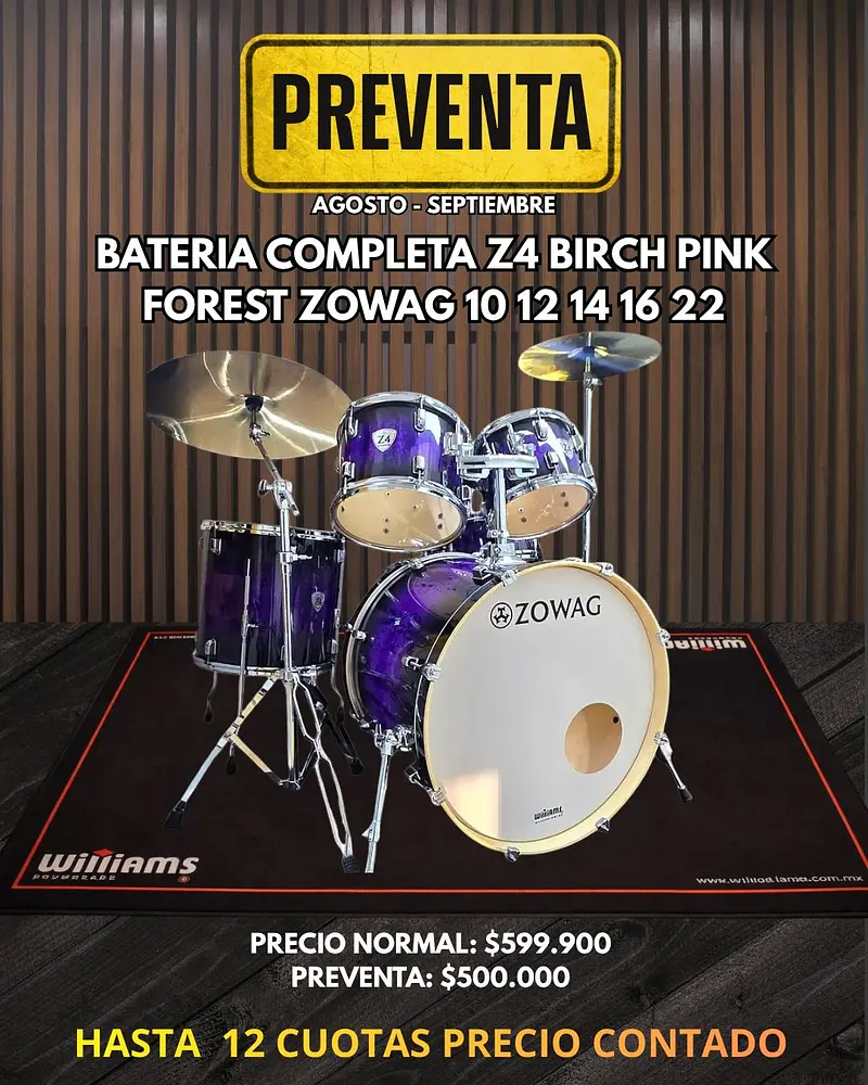 PREVENTA BATERIA COMPLETA Z4 BIRCH ZOWAG PINK FOREST10 12 14 16 22