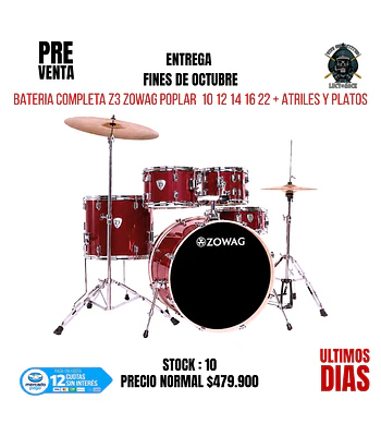 PREVENTA BATERIA Z3 ZOWAG POPLAR CHERRY RED