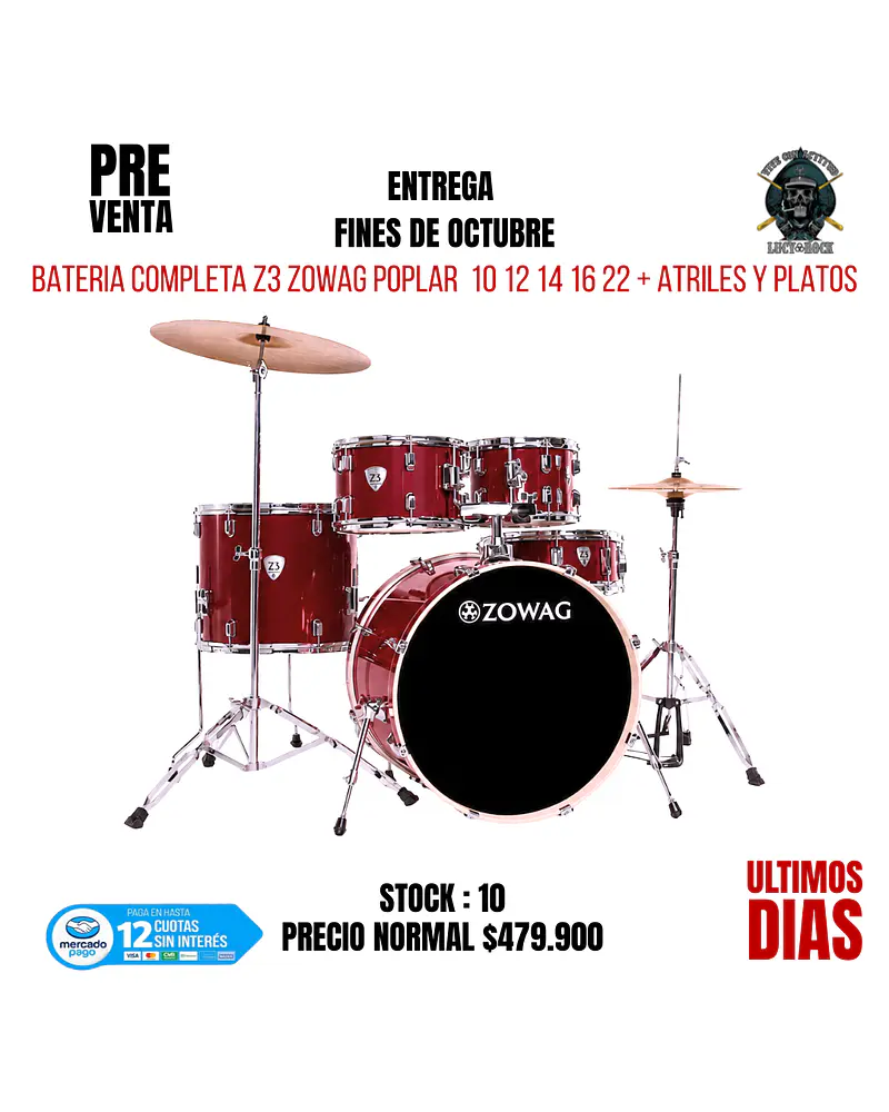 PREVENTA BATERIA Z3 ZOWAG POPLAR CHERRY RED