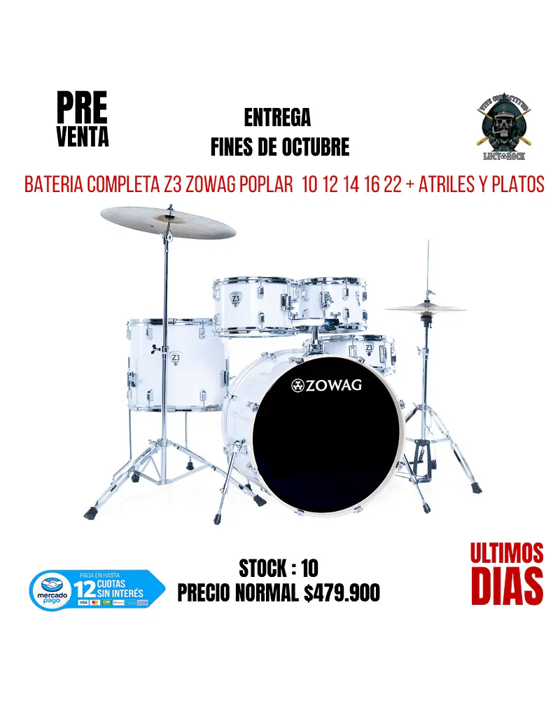 PREVENTA BATERIA Z3 ZOWAG POPLAR SOLID WHITE 