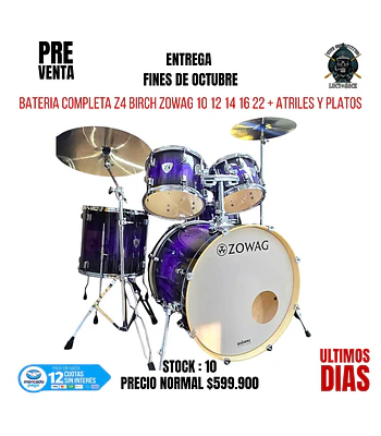 PREVENTA BATERIA COMPLETA Z4 BIRCH ZOWAG PINK FOREST10 12 14 16 22