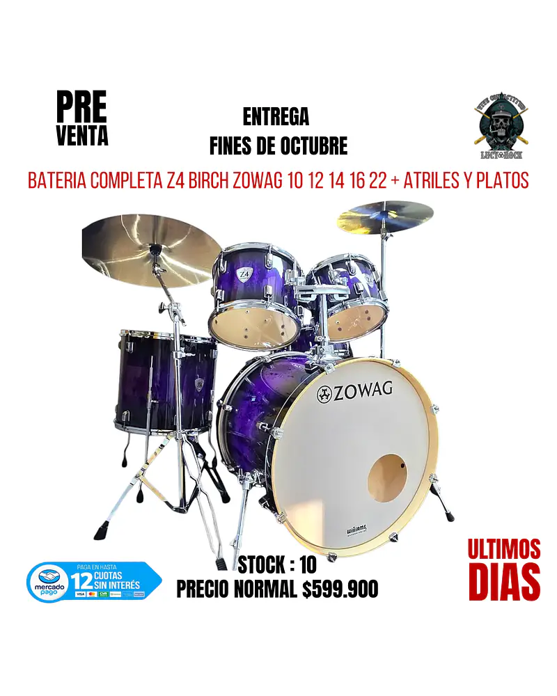 PREVENTA BATERIA COMPLETA Z4 BIRCH ZOWAG PINK FOREST10 12 14 16 22