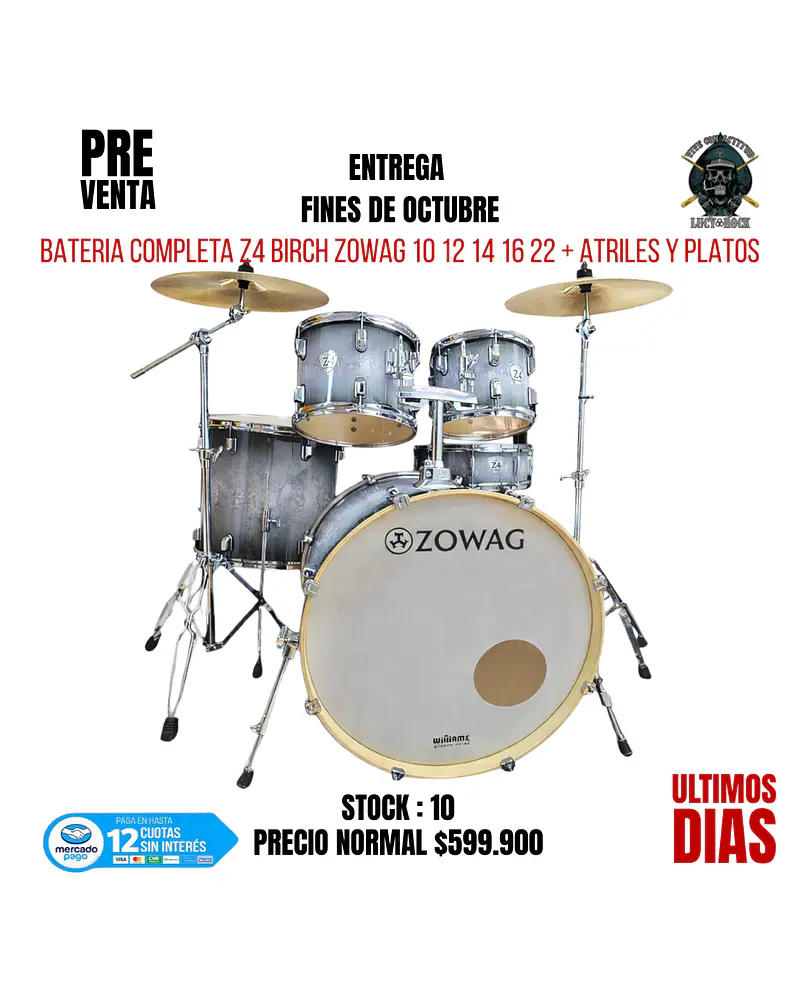 PREVENTA BATERIA COMPLETA Z4 BIRCH ZOWAG WHITE FOREST 10 12 14 16 22