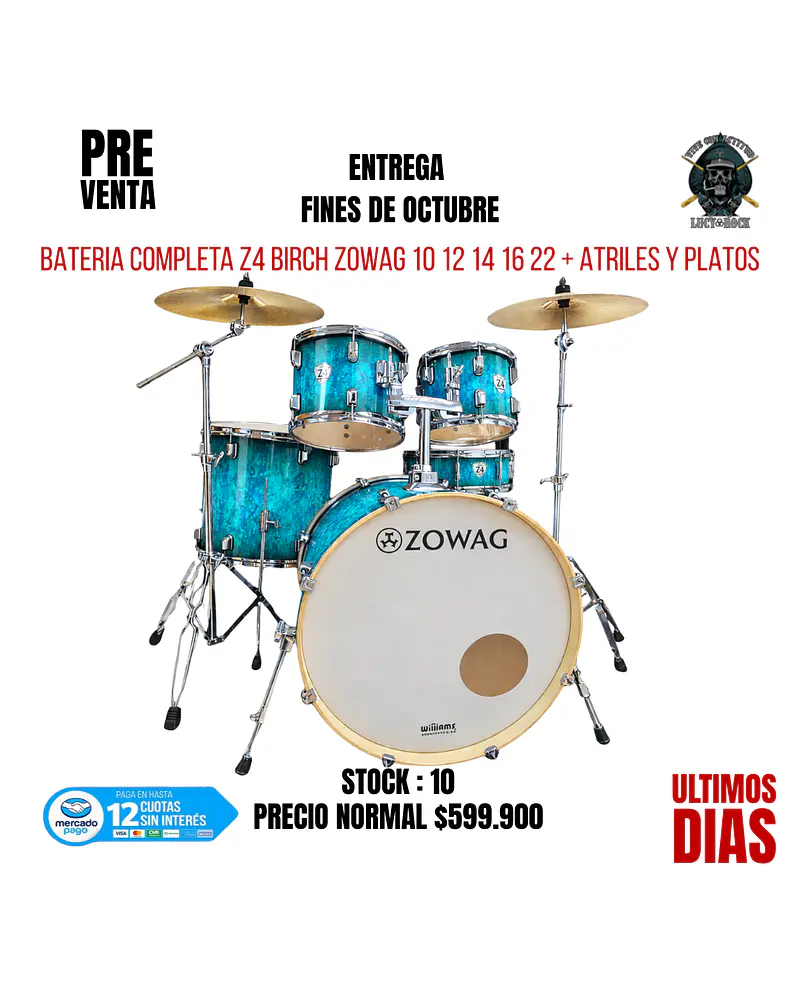 PREVENTA BATERIA COMPLETA Z4 BIRCH ZOWAG SAPPHIRE FOREST 10 12 14 16 22