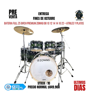 PREVENTA BATERIA FULL Z5 BIRCH PREMIUM ZOWAG 08 10 12 14 14 16 22 DARK GREEN