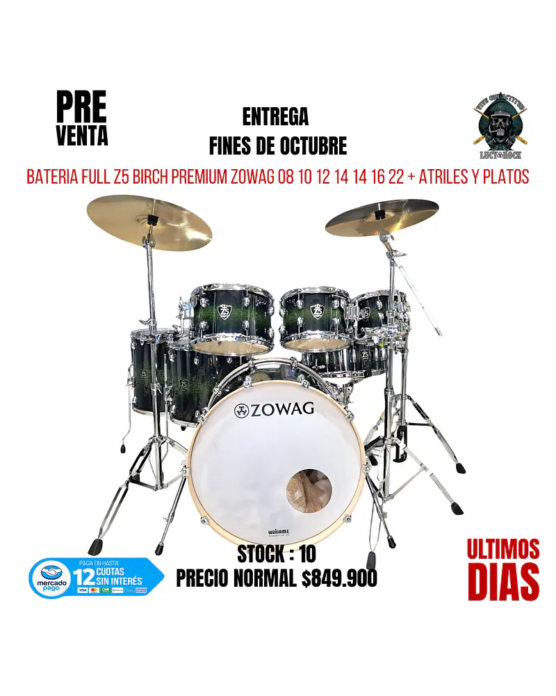 PREVENTA BATERIA FULL Z5 BIRCH PREMIUM ZOWAG 08 10 12 14 14 16 22 DARK GREEN