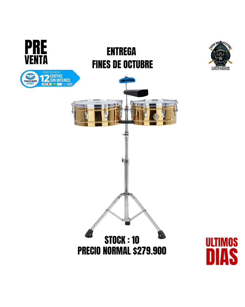 PREVENTA TIMBALETAS 14/15X6.5 LACQUER + ATRIL + 2 CENCERROS WILLIAMS PERCUSSION