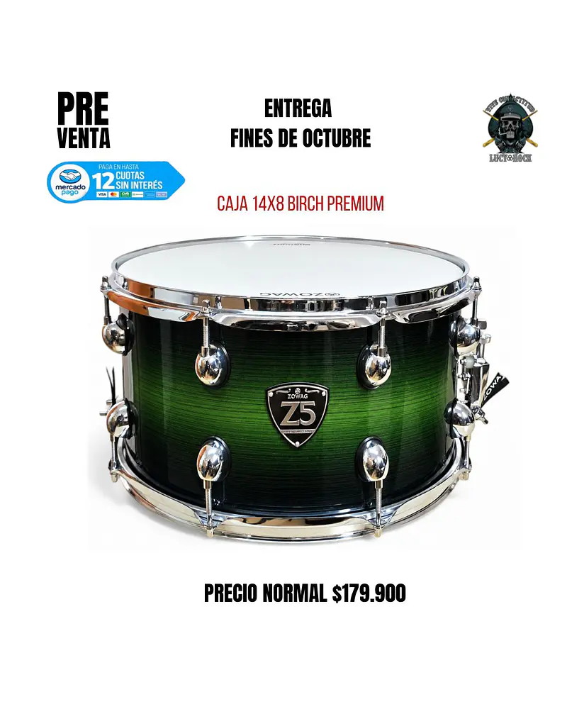PREVENTA CAJA Z5 14X8 10 AFINADORES BIRCH PREMIUM WOOD GREEN FADE