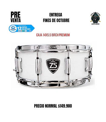 PREVENTA CAJA Z5 14X5.5 10 AFINADORES BIRCH PREMIUM SOLID WHITE 