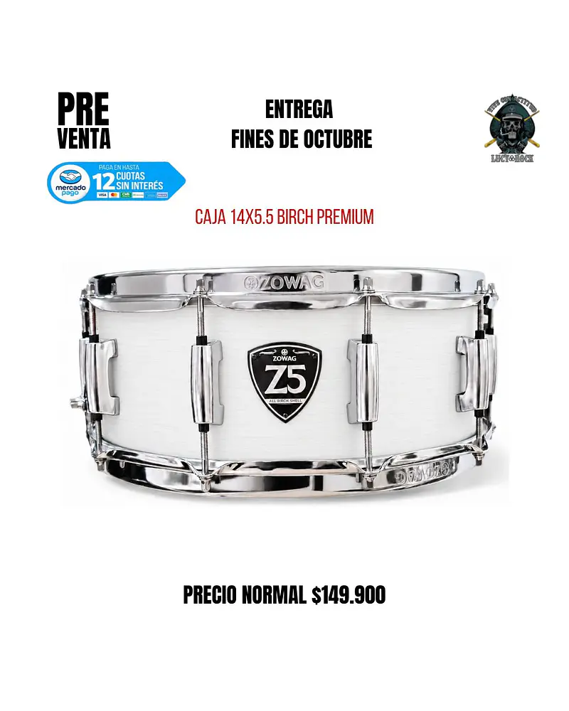 PREVENTA CAJA Z5 14X5.5 10 AFINADORES BIRCH PREMIUM SOLID WHITE 
