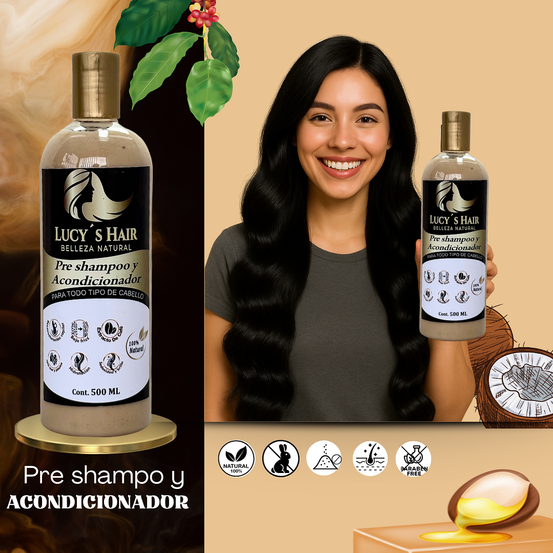 Pre shampoo y Acondicionador de Café x 500 ML 2