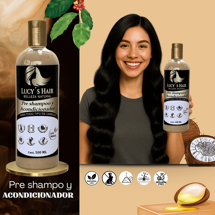 Pre shampoo y Acondicionador de Café x 500 ML 2