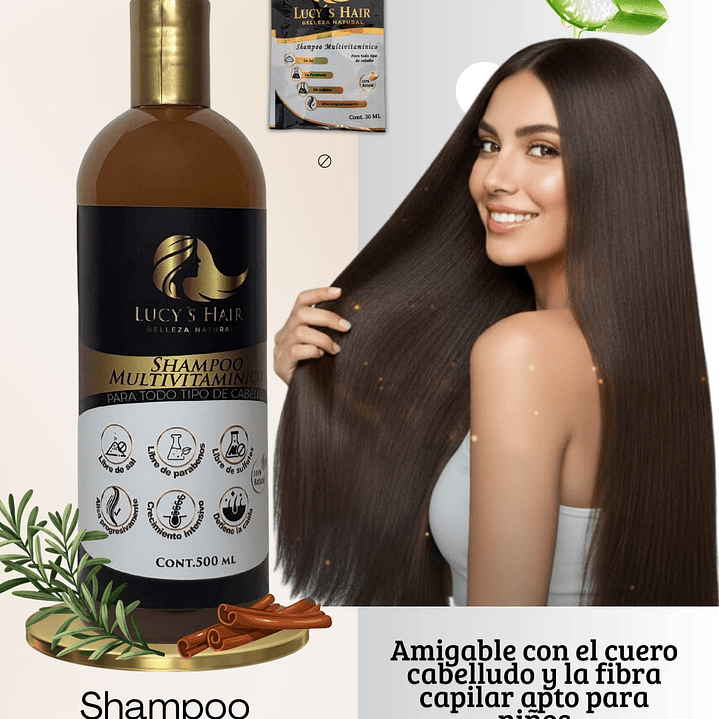  Shampoo Multivitamínico elimina  Grasa ,alisante x 500 ML 2