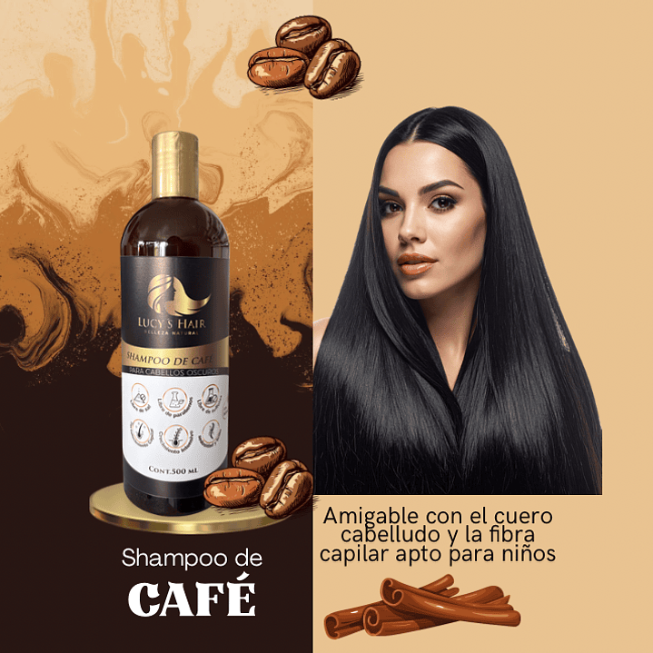 Shampoo de Café Cabellos oscuros x 500 ML 2