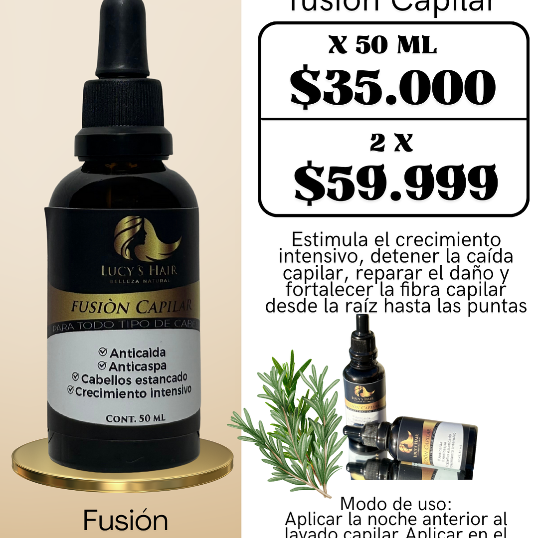 Fusión Capilar crecímiento intensivo x 50 Ml 3