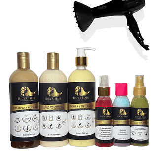 RUTINA  CAPILAR COMPLETA X 500 ML Full Rizos  SECADOR GRATIS 