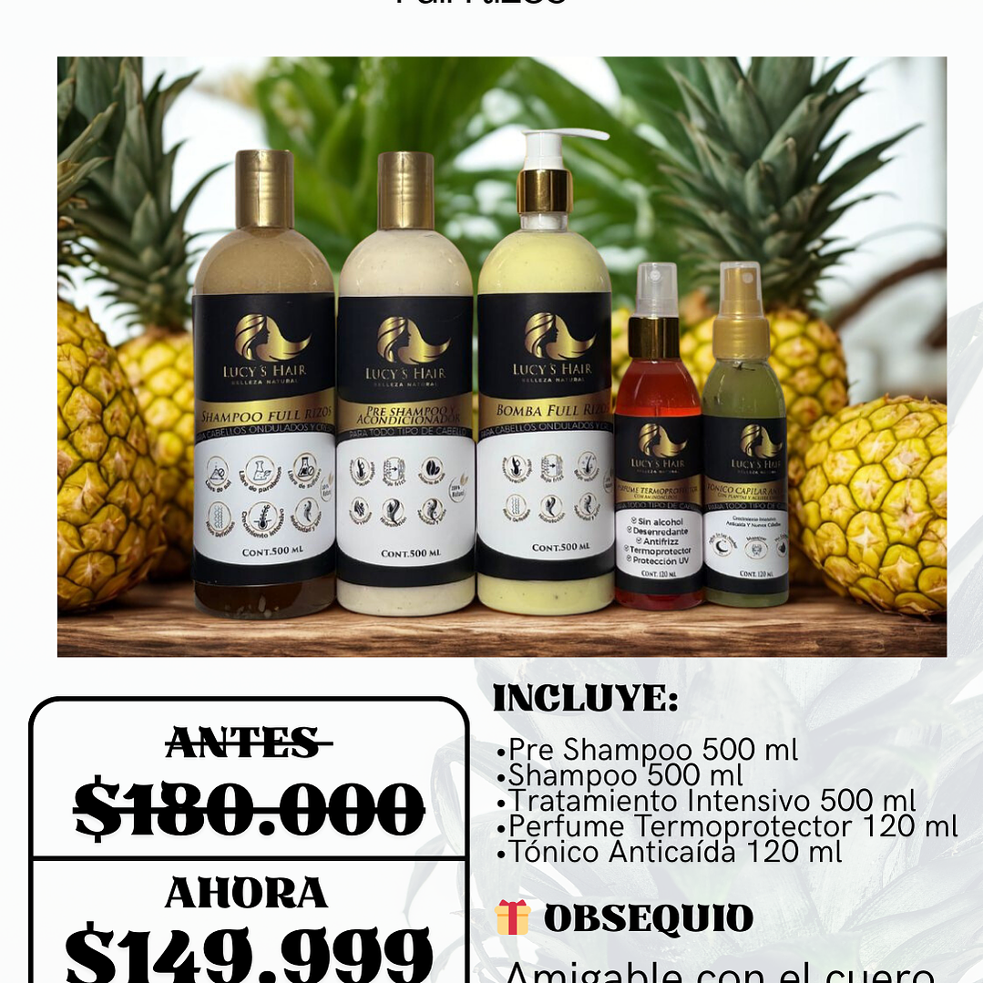 COMBO COMPLETO FULL RIZOS  HIDRATACÍON Y REPARACION INTENSIVA X 500 ML 2