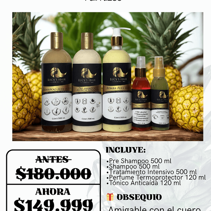 COMBO COMPLETO FULL RIZOS  HIDRATACÍON Y REPARACION INTENSIVA X 500 ML 2