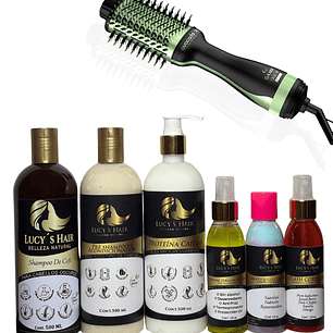 COMBO COMPLETO CABELLOS OSCUROS  CRECIMIENTO INTENSIVO X 500 ML GRATIS CEPILLO SECADOR