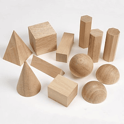 CUERPOS GEOMÉTRICOS DE MADERA 12PZ