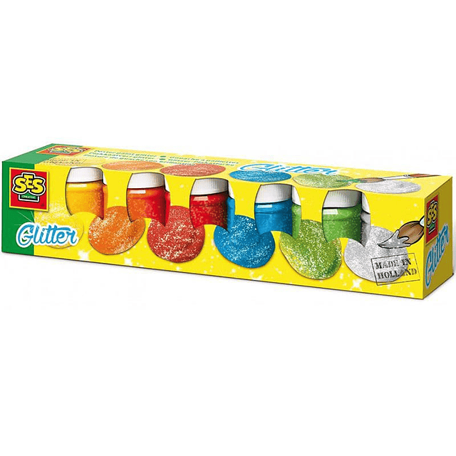 PINTURA GLITTER 6 COLORES, 45ML