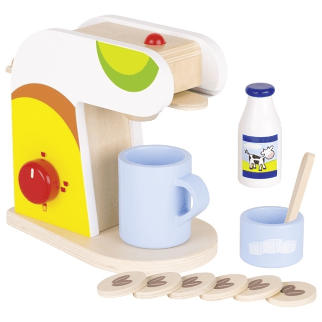 JUEGO CAFETERA DE MADERA 13PZ