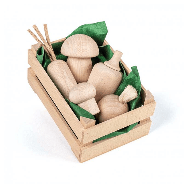 SURTIDO DE VERDURAS MADERA NATURAL 6PZ, FORMATO PEQUEÑO