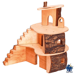 CASITA DEL ÁRBOL PEQUEÑA DE MADERA CON CORTEZA MAGIC WOOD