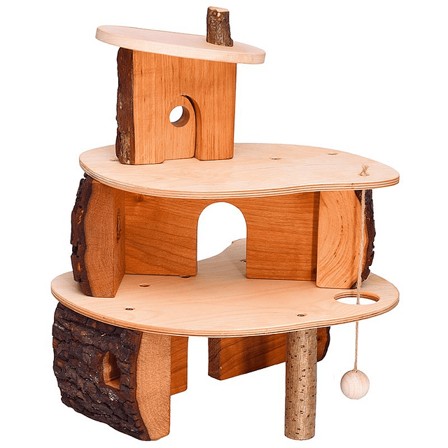 CASITA DEL ÁRBOL PEQUEÑA DE MADERA CON CORTEZA MAGIC WOOD