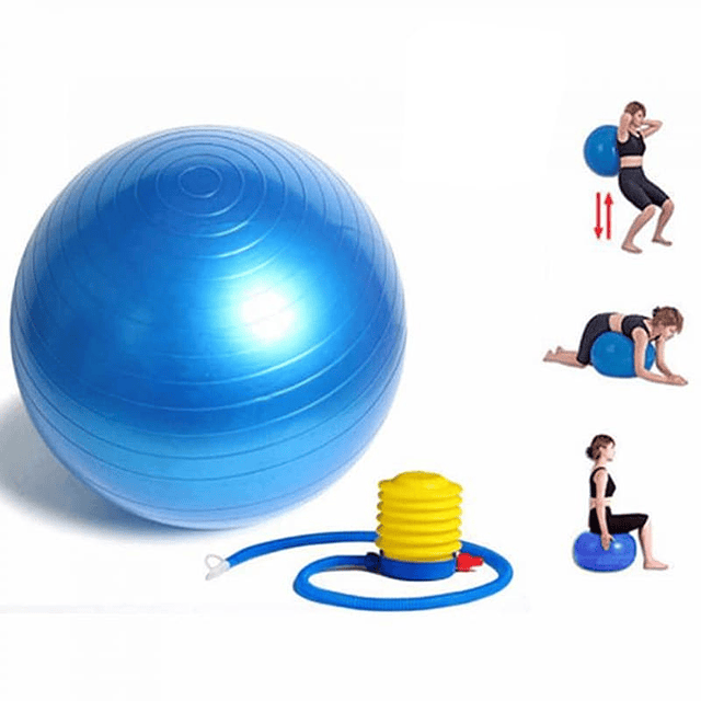 BALÓN PILATES LISO 65CM CON INFLADOR