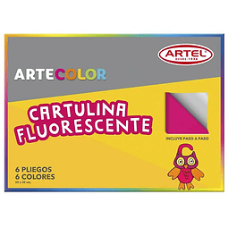 ARTEL ARTECOLOR - ESTUCHE CARTULINA FLUORESCENTE 6 PLIEGOS, 6 COLORES