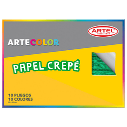 ARTEL ARTECOLOR - ESTUCHE PAPEL CREPÉ 10 PLIEGOS, 10 COLORES