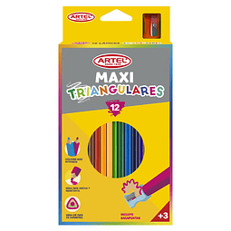 ARTEL LÁPICES MAXI TRIANGULARES 12 COLORES