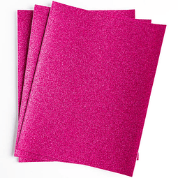 GOMA EVA GLITTER 56X43 CM FUCSIA 10 UNIDADES