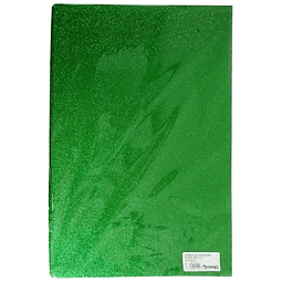 GOMA EVA GLITTER 40*60CM COLOR VERDE, 10 PLIEGOS