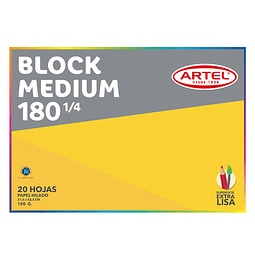 ARTEL BLOCK MEDIUM 180 1/4, 20 HOJAS