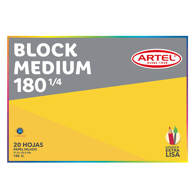 ARTEL BLOCK MEDIUM 180 1/4, 20 HOJAS
