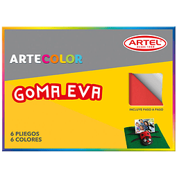 ARTEL ARTECOLOR - ESTUCHE GOMA EVA 6 PLIEGOS, 6 COLORES