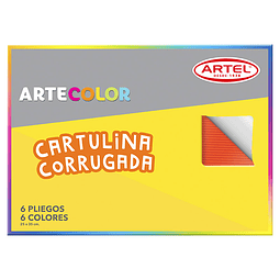 ARTEL ARTECOLOR - ESTUCHE CARTULINA CORRUGADA 6 PLIEGOS, 6 COLORES