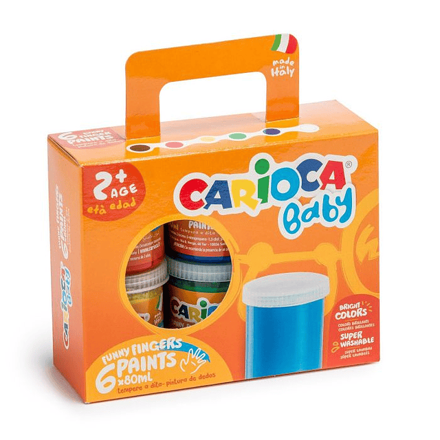 PINTURAS PARA DEDOS BABY 6 COLORES DE 80 ML