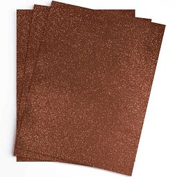 GOMA EVA GLITTER 56X43 CM CAFÉ 10 UNIDADES