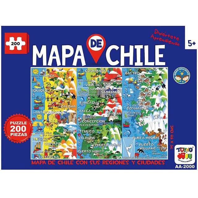 Puzzle 200 piezas Mapa de Chile