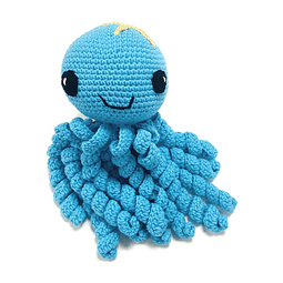 Muñeco animal amigurumi Pulpa azul con