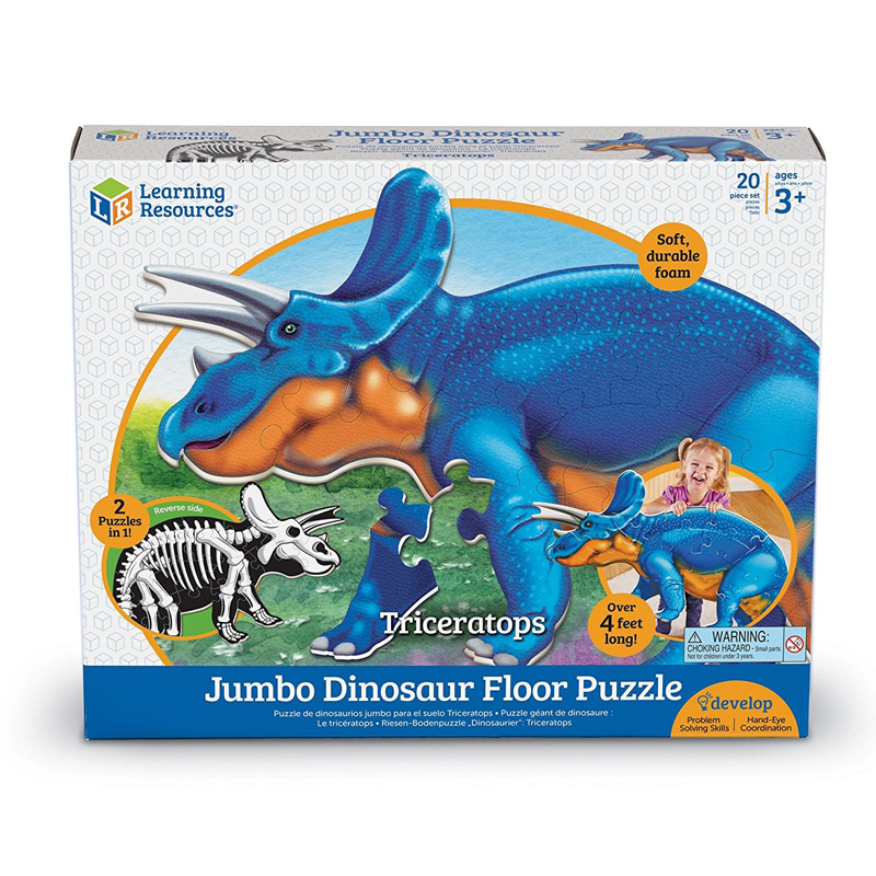 Dino puzle gigante para piso, diseño Triceratops 20pz