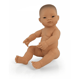 Bebé asiático niña 42cm sin pelo