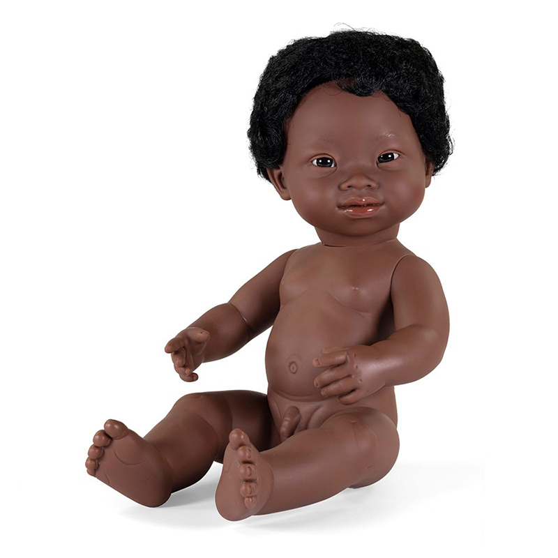 BEBE SINDROME DOWN NIÑO AFRICANO 38CM.