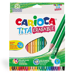 LÁPICES TITA ERASABLE 24 COLORES HEXAGONAL