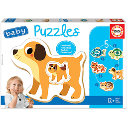 BABY PUZLES ANIMALES DOMÉSTICOS, 5 PUZLES 2 A 4 PIEZAS