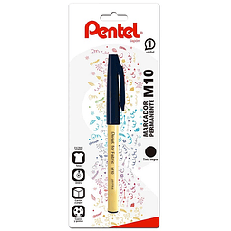 PENTEL MARCADOR PERMANENTE M10 NEGRO